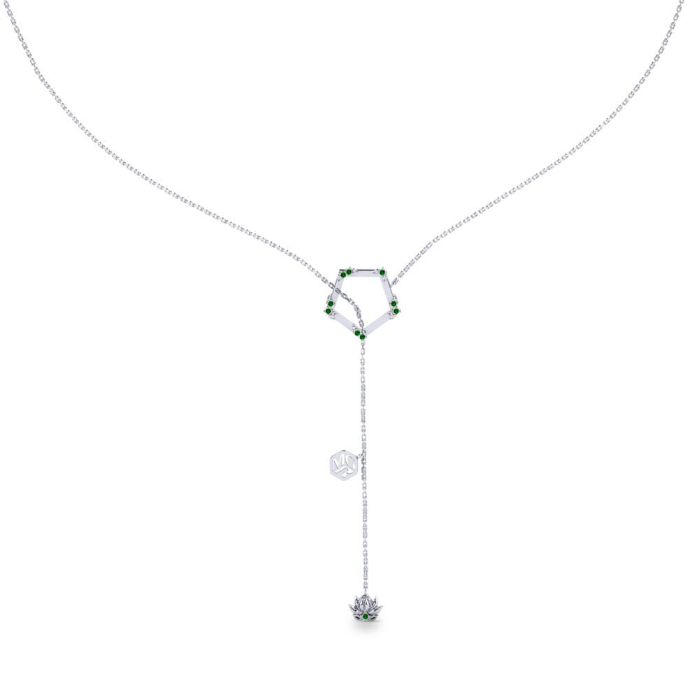 Plata 925 Circonita Verde Collar de Mujer Pinophyta