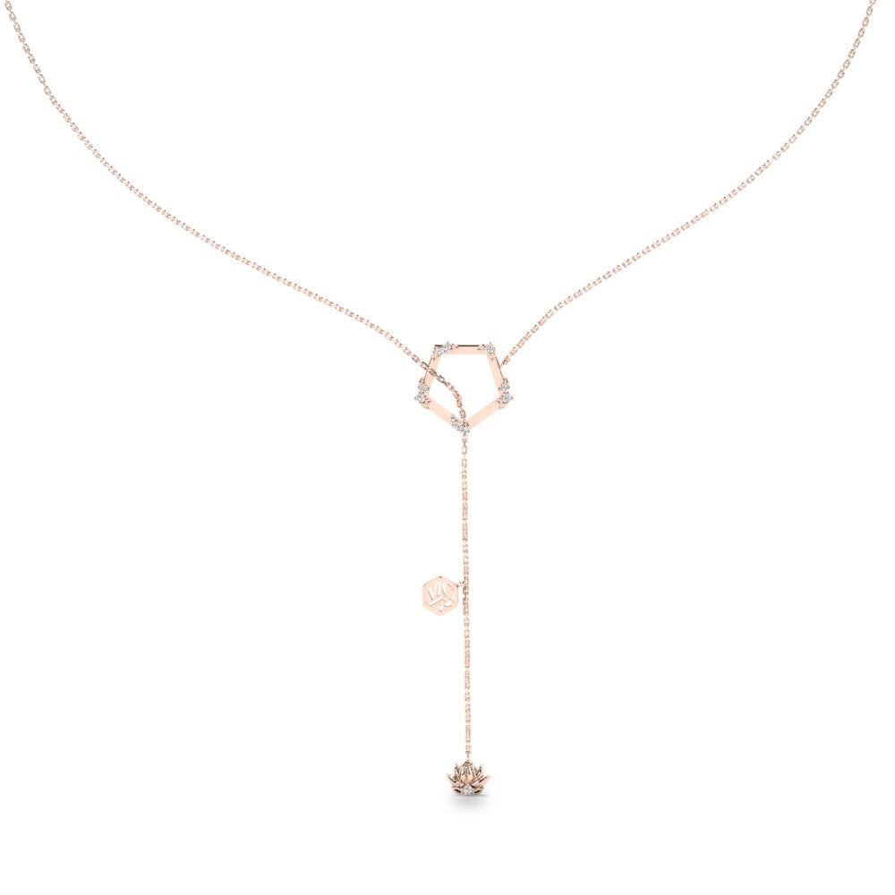 14k Oro Rosa Collar de Mujer Pinophyta