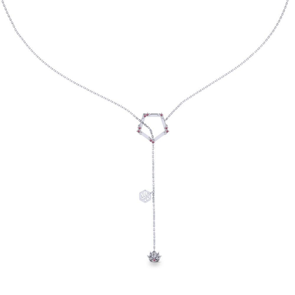 Plata 925 Granate Rhodolite Collar de Mujer Pinophyta