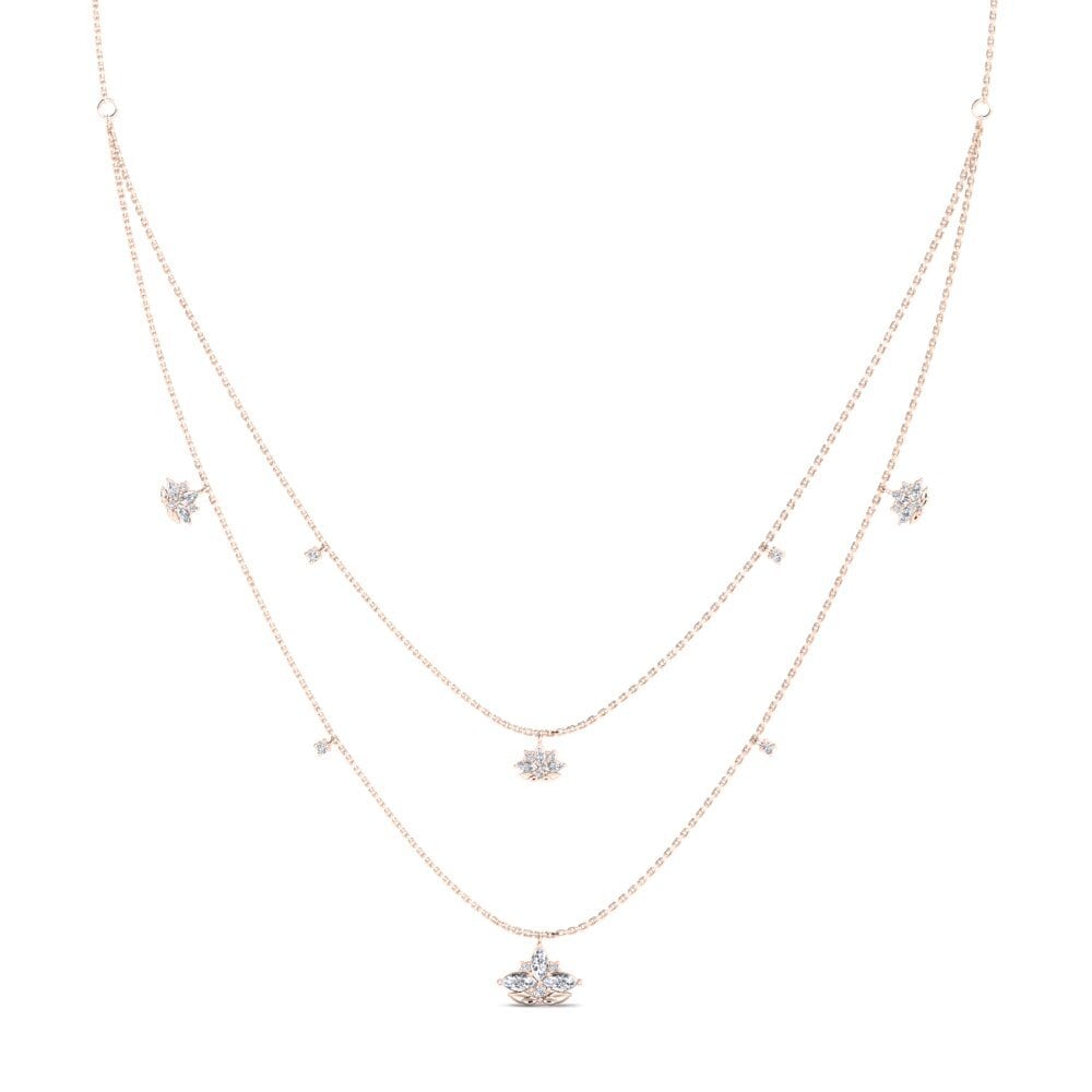 14k Oro Rosa Collar de Mujer Pinopsida