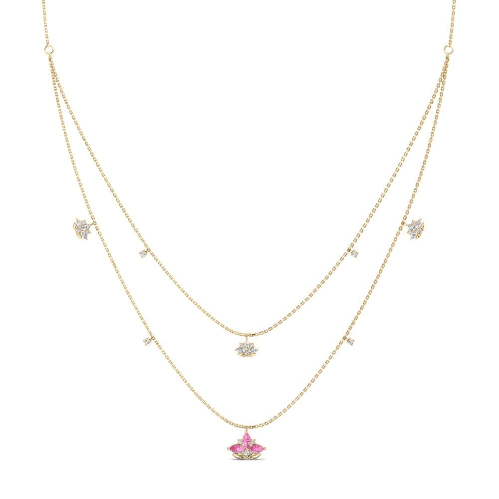 Zafiro Rosado Collar de Mujer Pinopsida