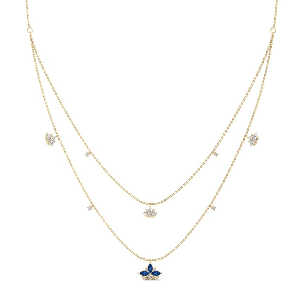 Đá Zirconia Xanh Lam Dây chuyền nữ Pinopsida