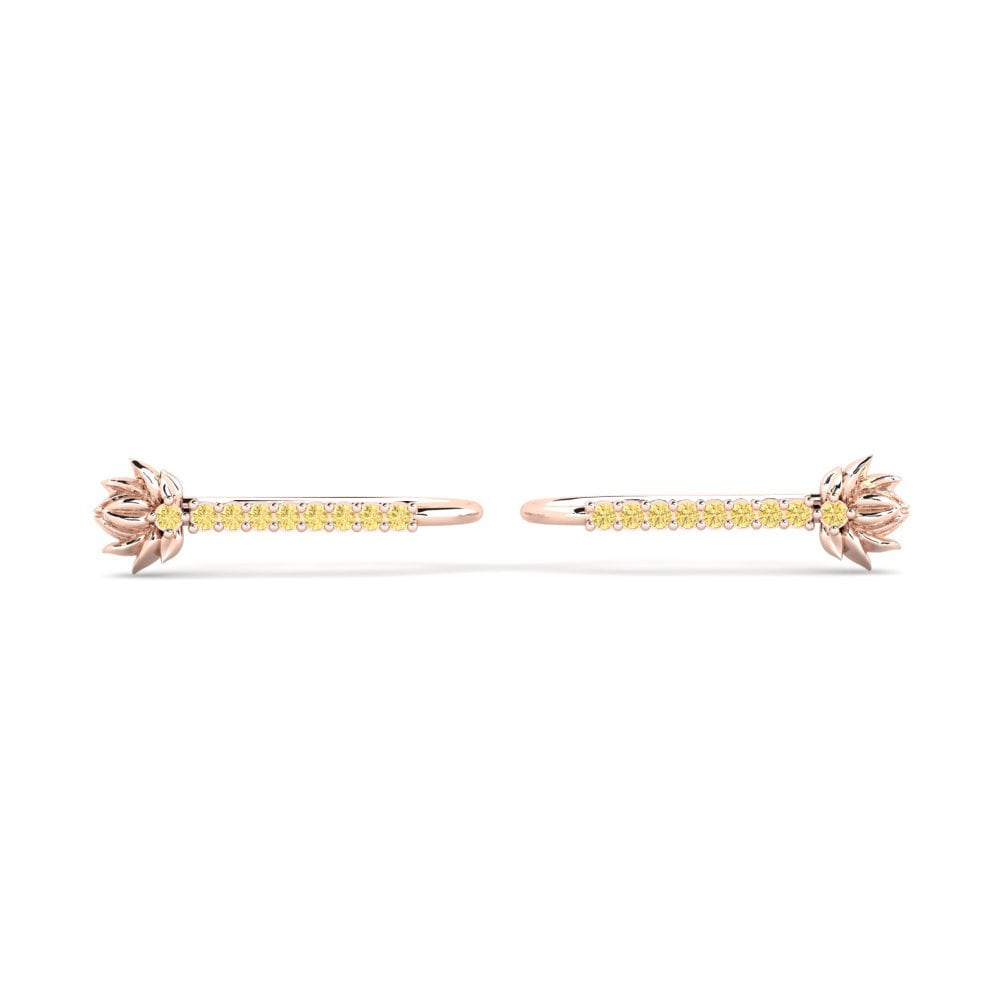 Vàng Hồng 14K Kim Cương Vàng Bông tai nữ Skum