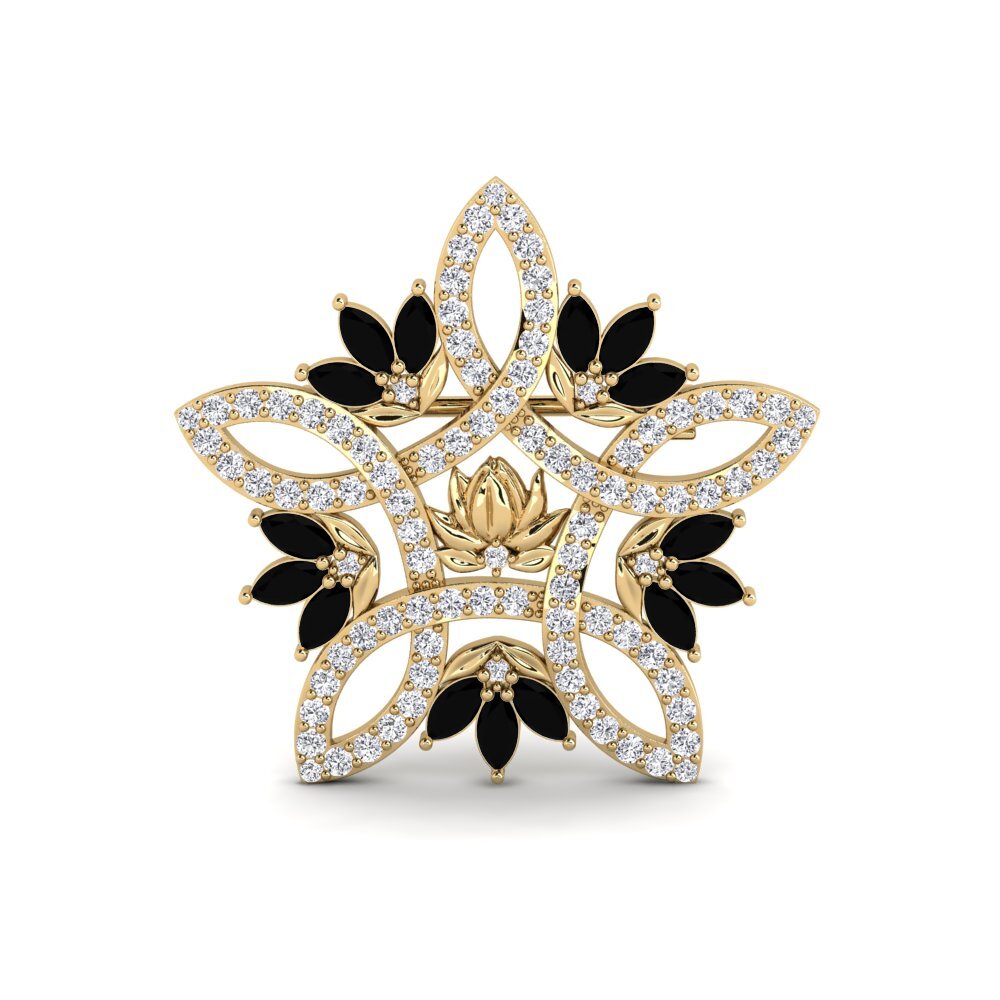 Black Sapphire Women's Brooch Skumring