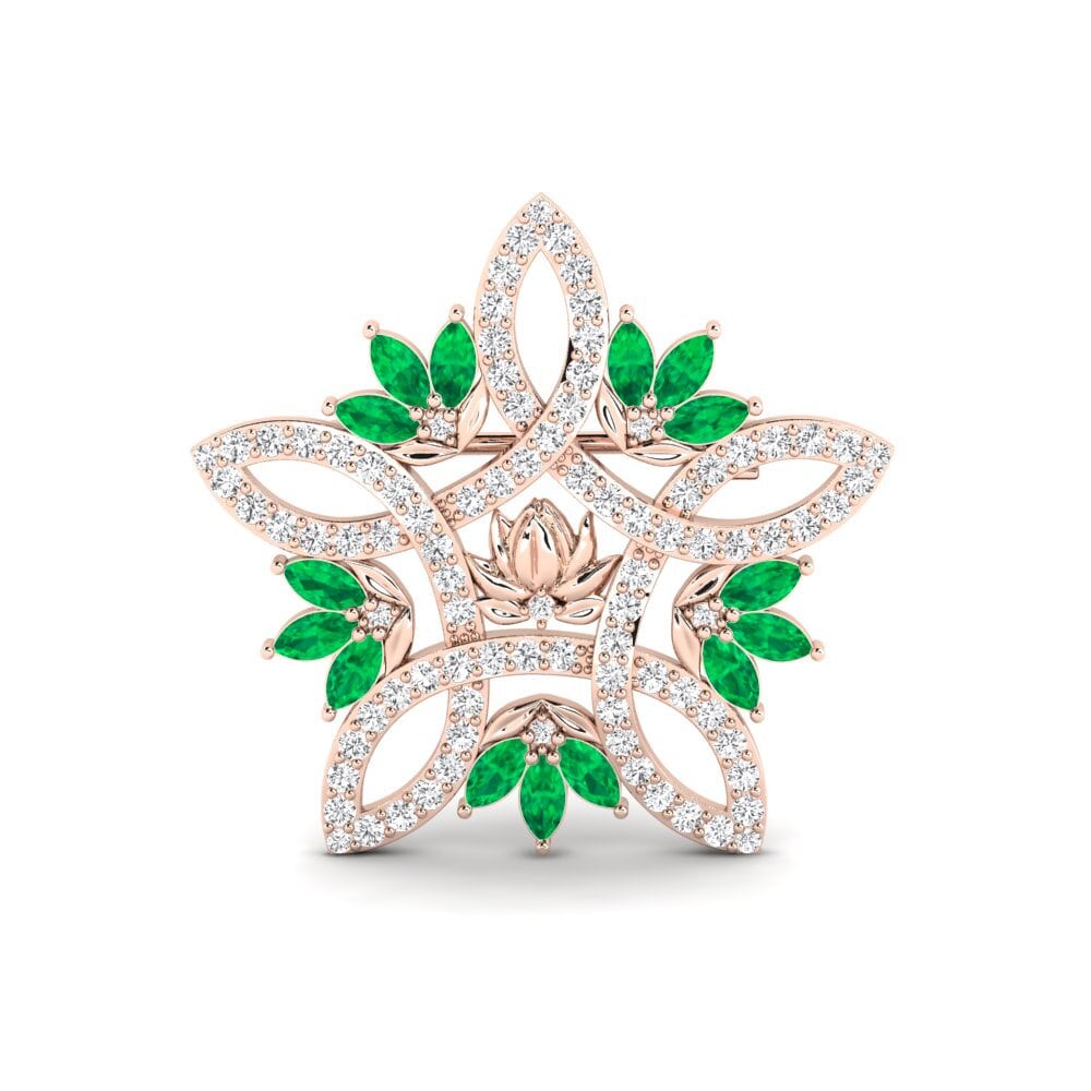 14k Ροζ Χρυσό Σμαράγδι Women's Καρφίτσα Skumring