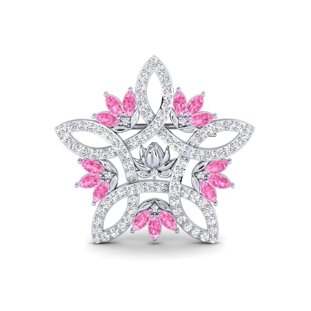 950 Palladium Rosa Saphir Women's Brosche Skumring