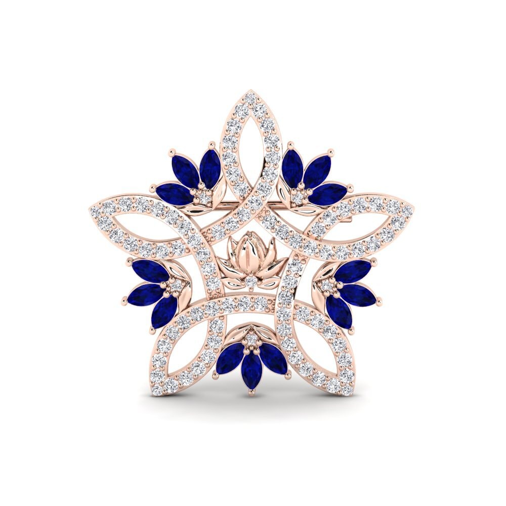 14k Oro Rosa Zafiro Women's Broche Skumring