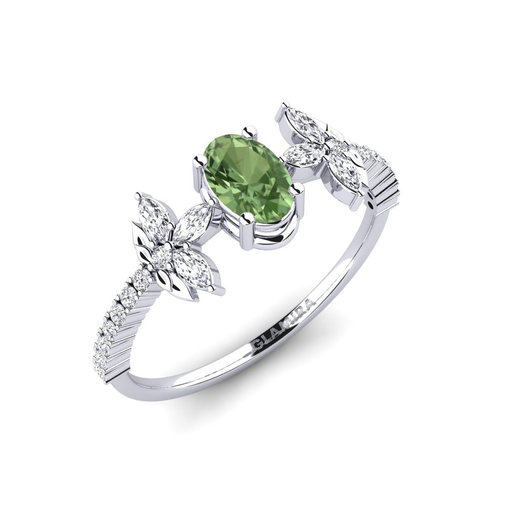 Plata 925 Zafiro Verde Anillo Sosiego