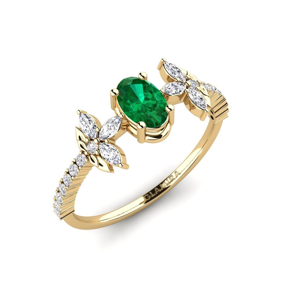 Esmeralda (creada en laboratorio) Anillo Sosiego