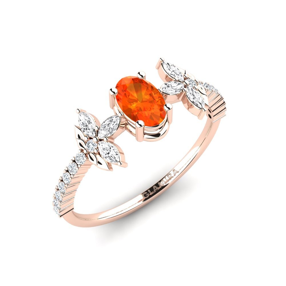 Rotgold 585 Orangefarbener Saphir Ring Sosiego