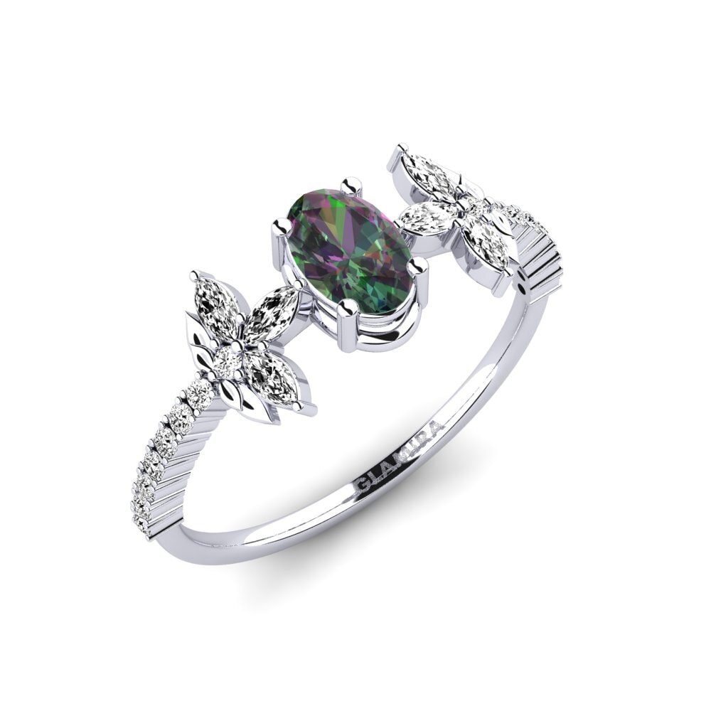 Platin trắng Đá Topaz Huyền Bí Nhẫn Sosiego