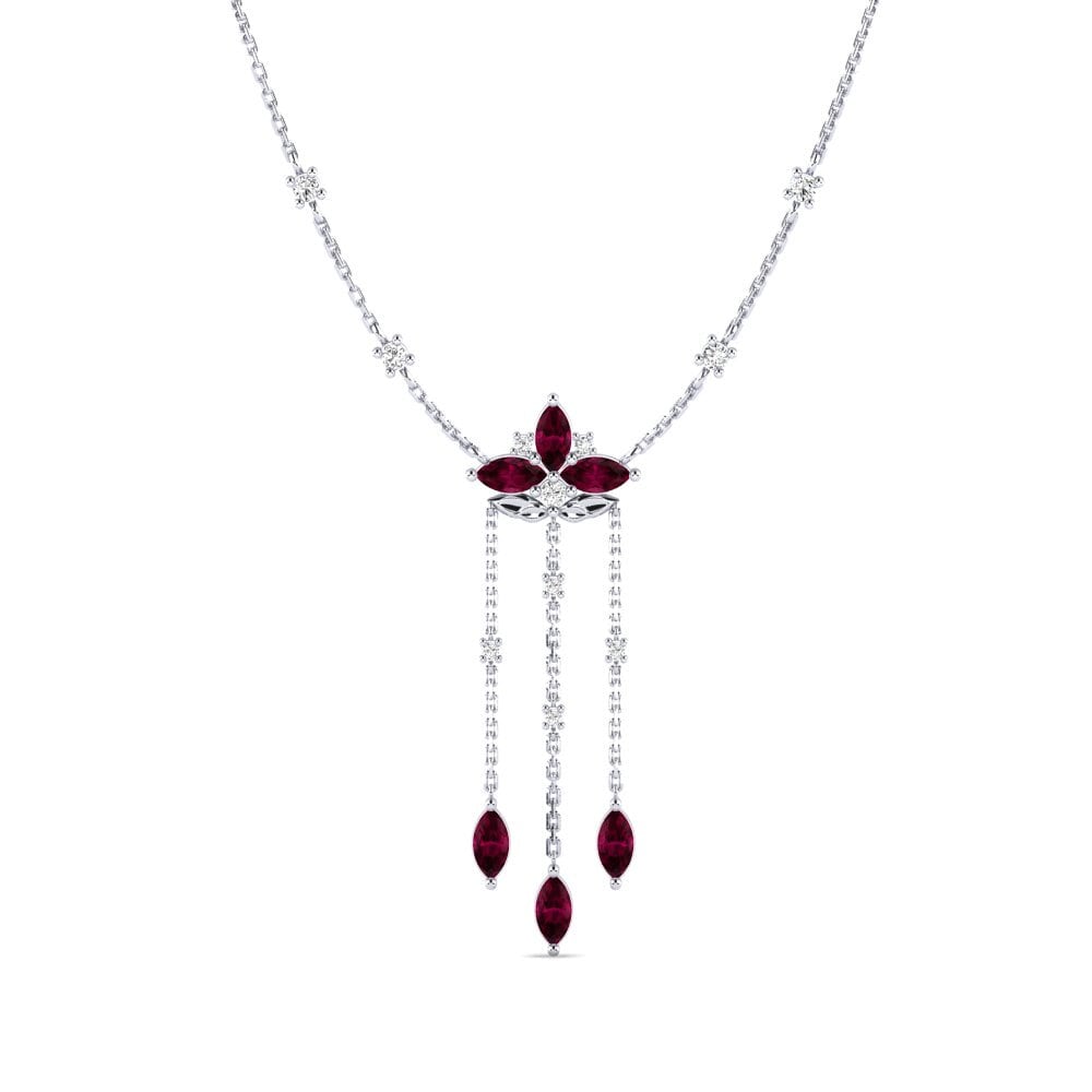 Plata 925 Granate Rhodolite Collar de Mujer Straleglons