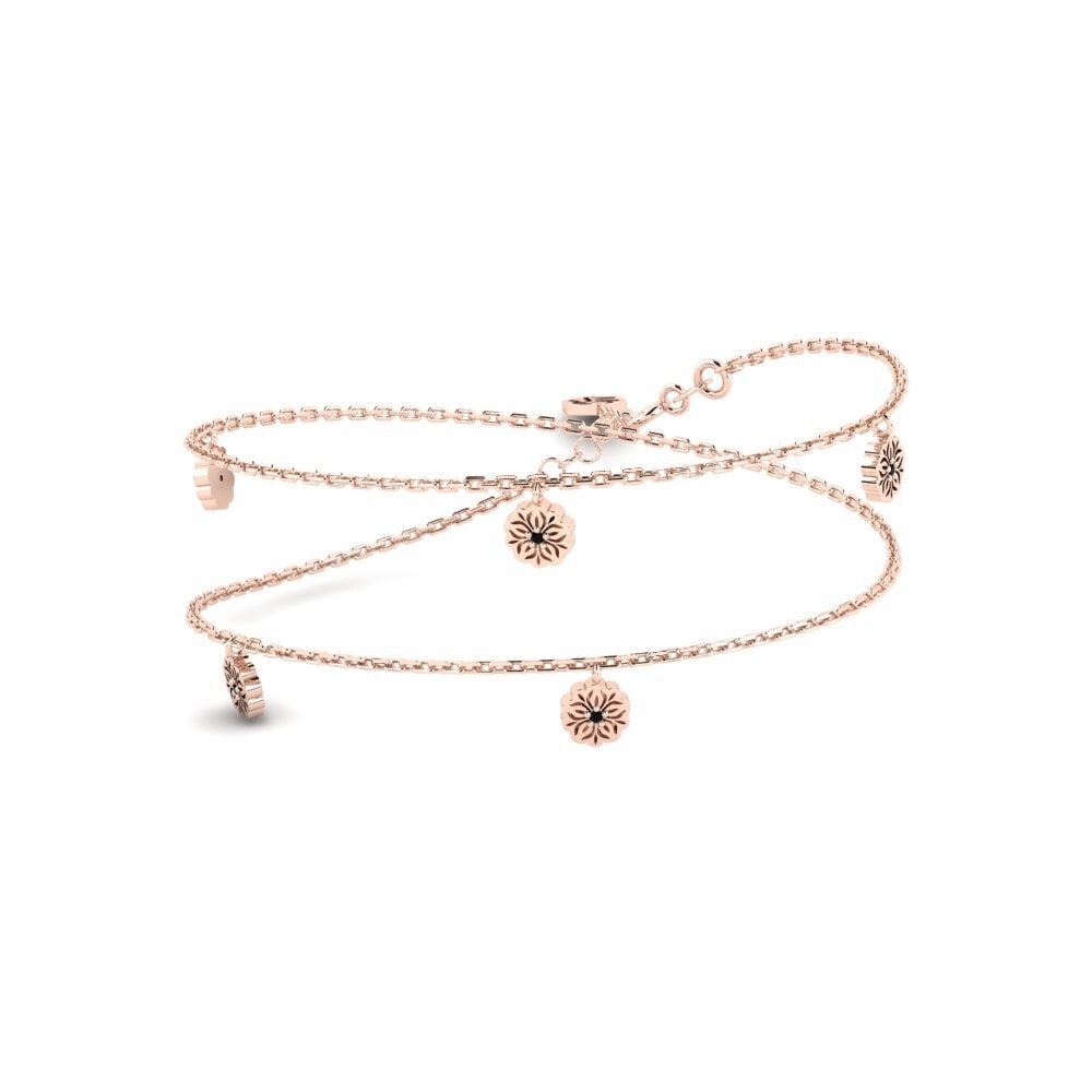 9k Oro Rosa Zafiro negro Collar de Mujer Thuur