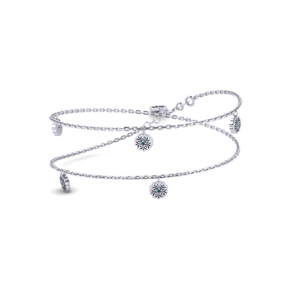 Plata 925 Diamante Azul Collar de Mujer Thuur