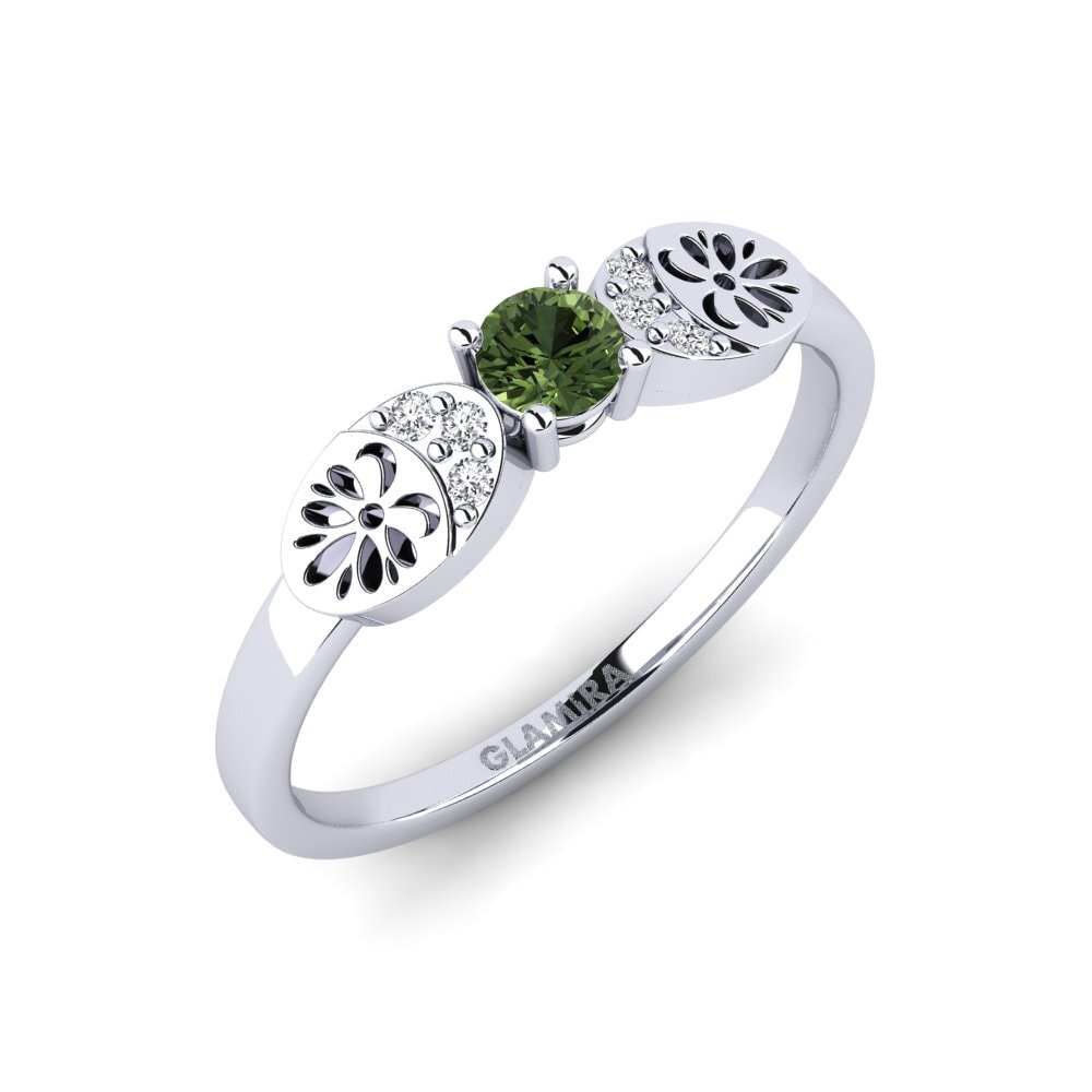 Plata 925 Zafiro Verde Anillo Vrolik