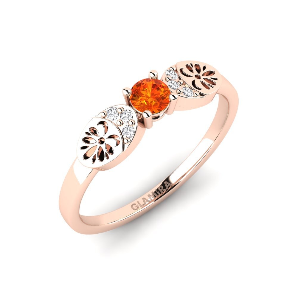 Rotgold 585 Orangefarbener Saphir Ring Vrolik