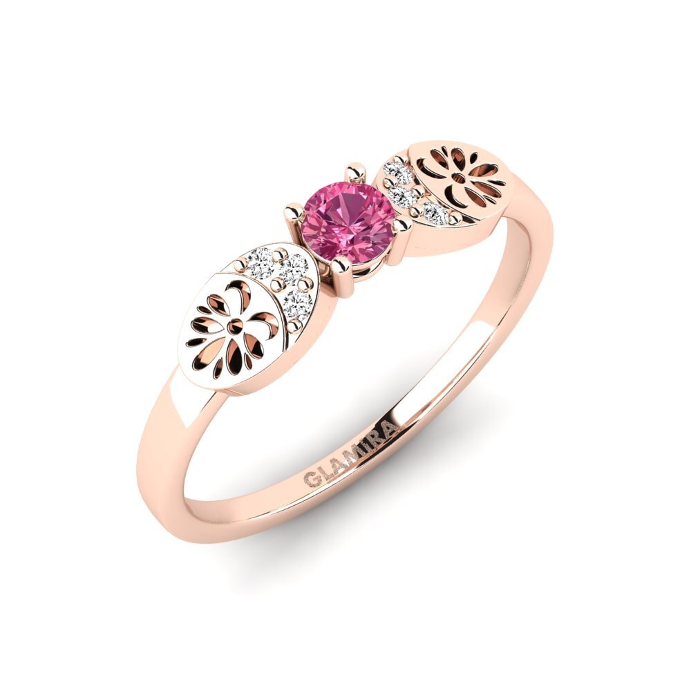 Rotgold 750 Rosa Turmalin Ring Vrolik