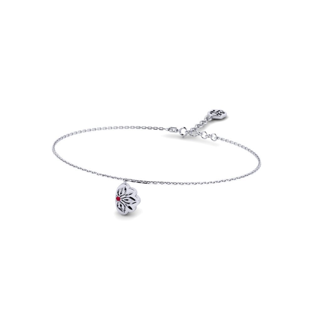 Vàng Trắng 14K Đá Ruby / Hồng Ngọc Vòng tay nữ Wareuna