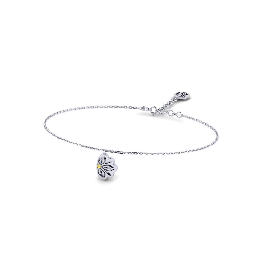 White Silver Yellow Sapphire Women's Bracelet Wareuna