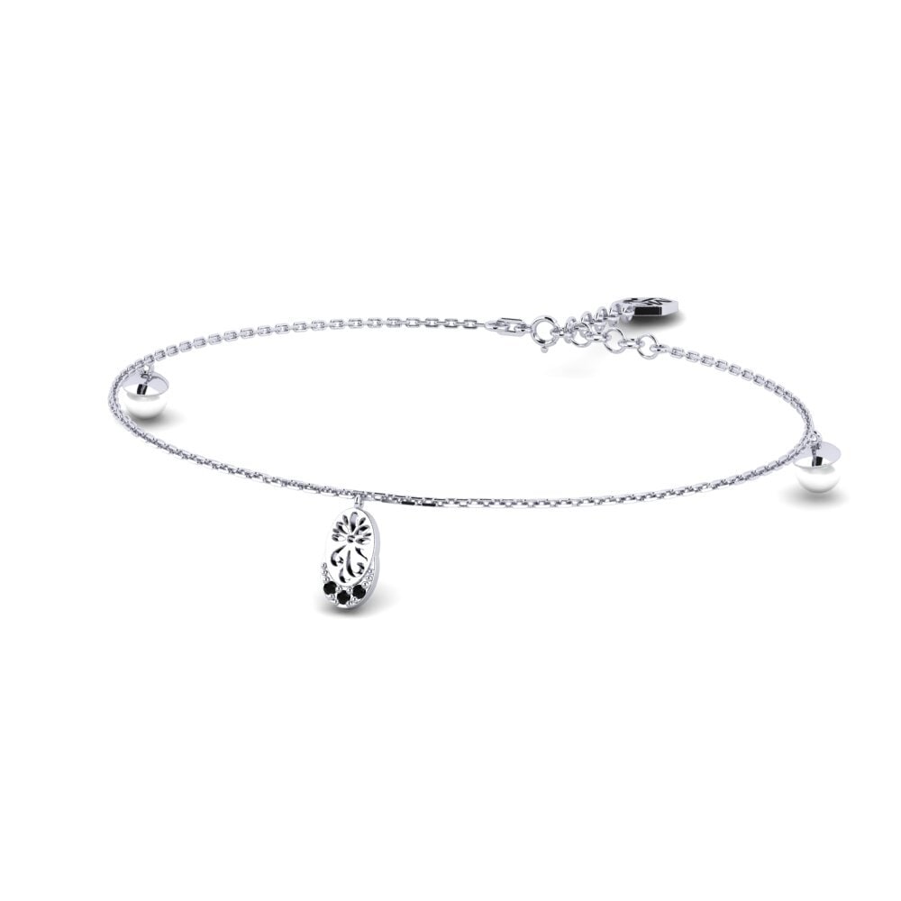 14ct White Gold Black Diamond Women's Bracelet Warnan