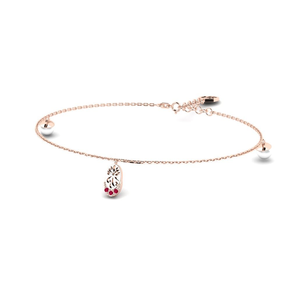 Rotgold 375 Rubin Damen armband Warnan