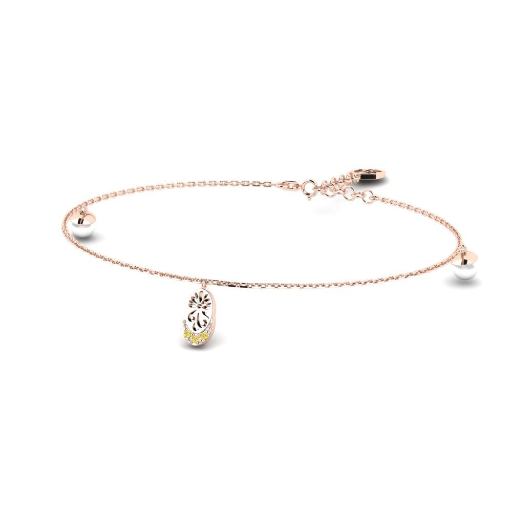 Rotgold 585 Gelber Saphir Damen armband Warnan