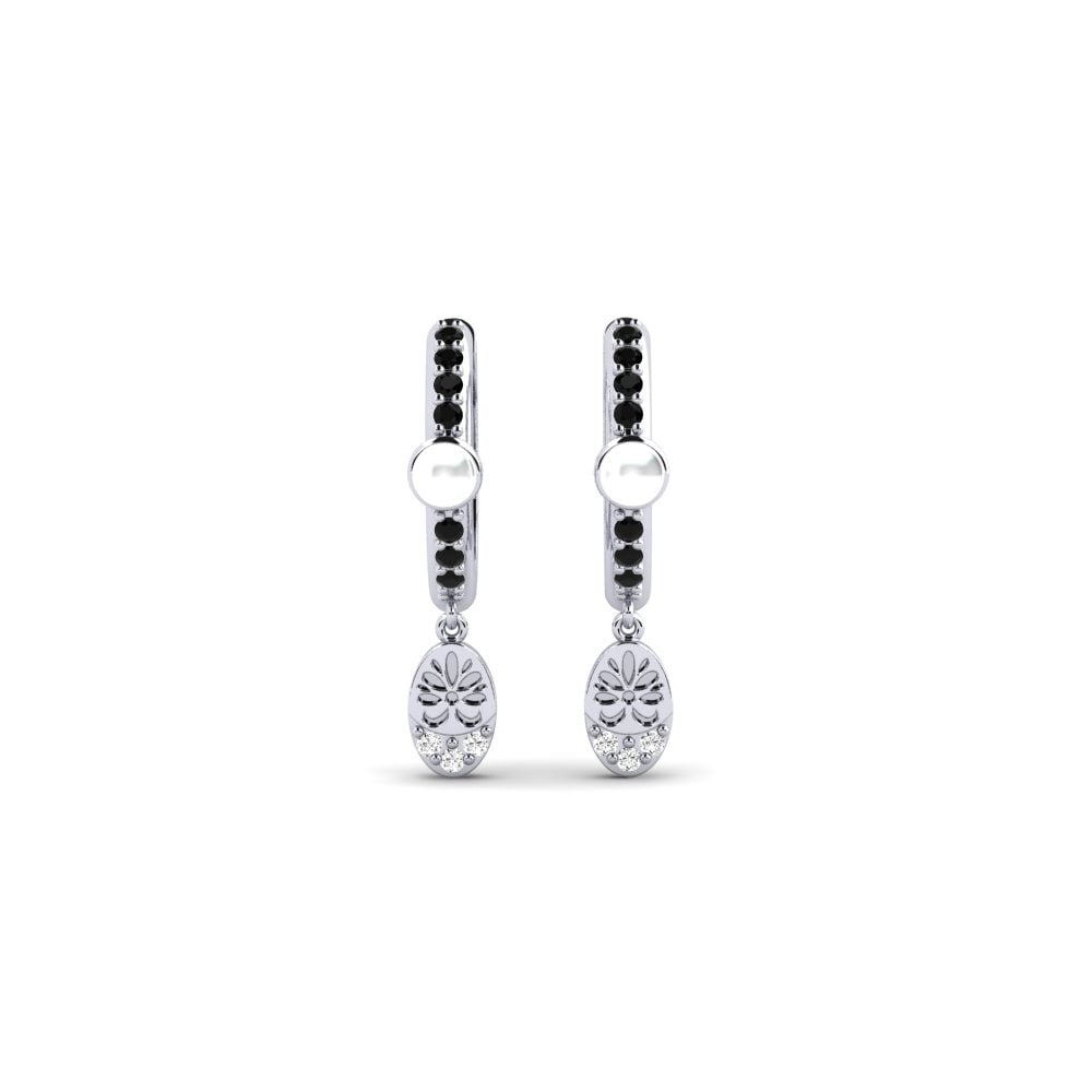 950 Palladium Black Onyx Women's Earring Yvoty