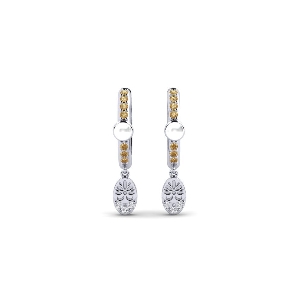 Weißgold 750 Brauner Diamant Damen ohrring Yvoty