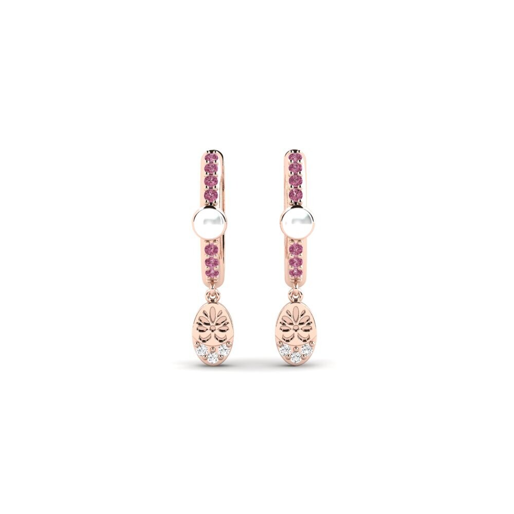 Rotgold 375 Rhodolit-Granat Damen ohrring Yvoty