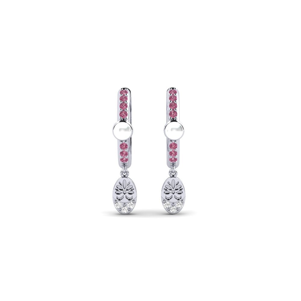 950 Platin Rhodolit-Granat Damen ohrring Yvoty