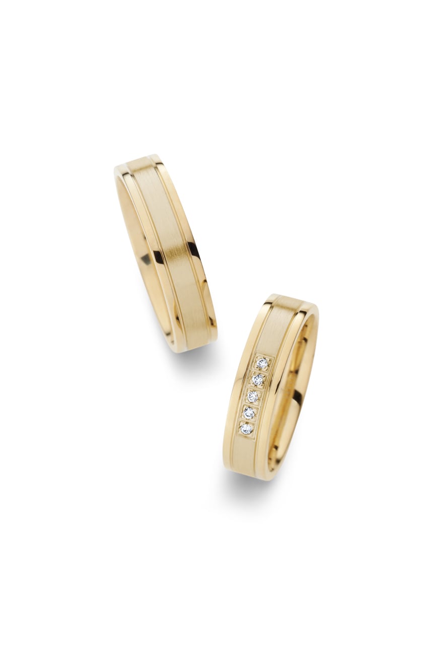 Or Jaune 18k Bague de Mariage Shining Reflection