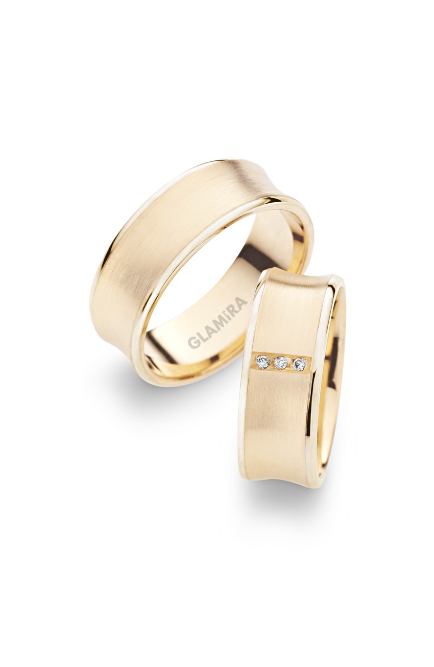 Or Jaune 18k Bague de Mariage Shining Candle