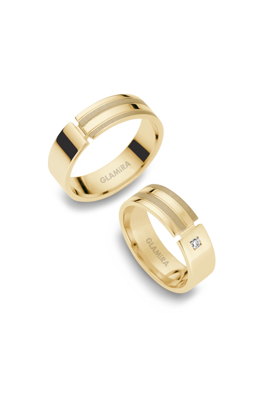 Or Jaune 18k Bague de Mariage Amazing Joy