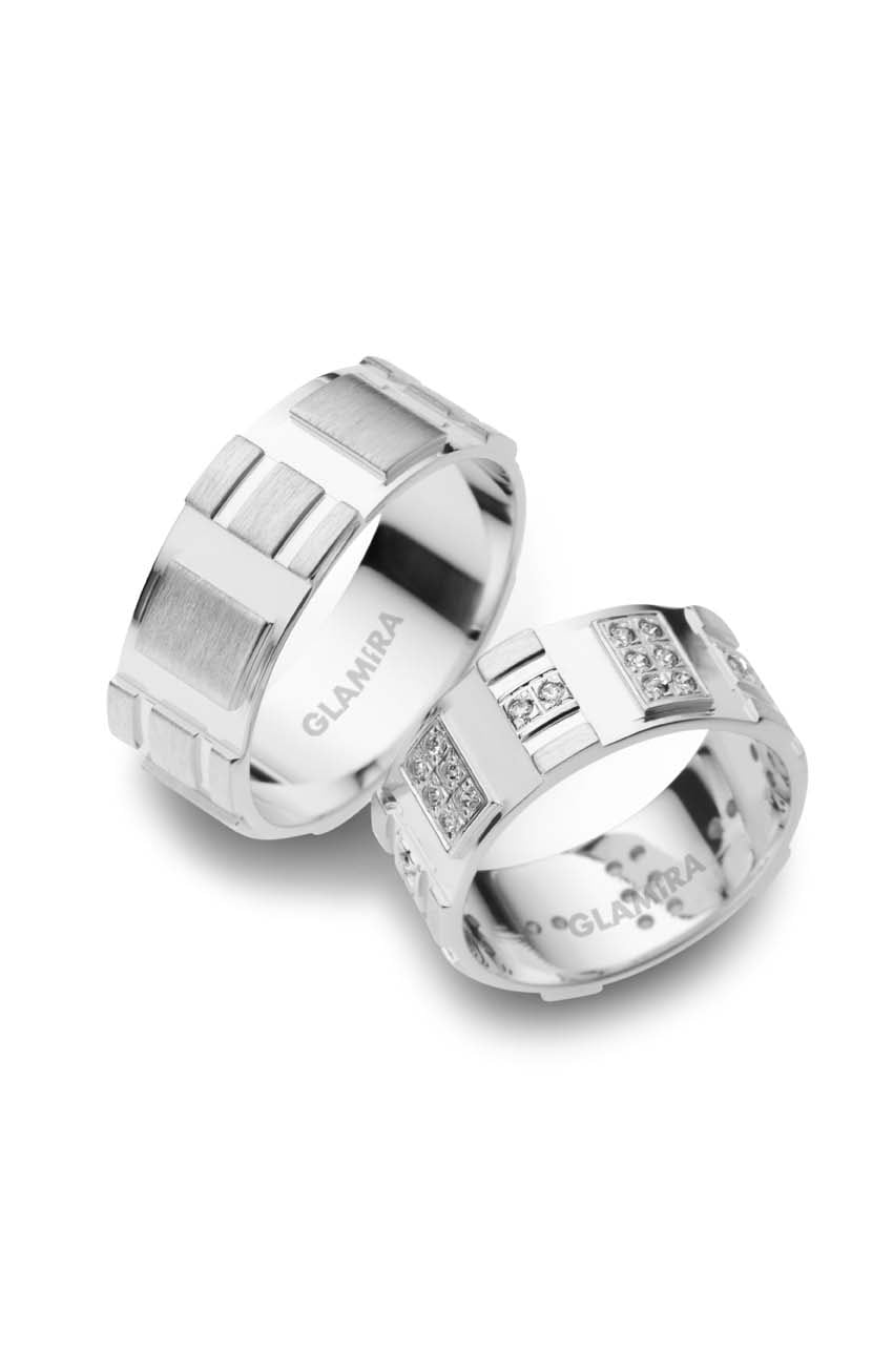 Oro Bianco 375 Fede nuziale Golden Romance