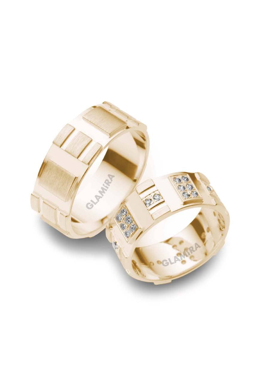 Or Jaune 18k Bague de Mariage Golden Romance