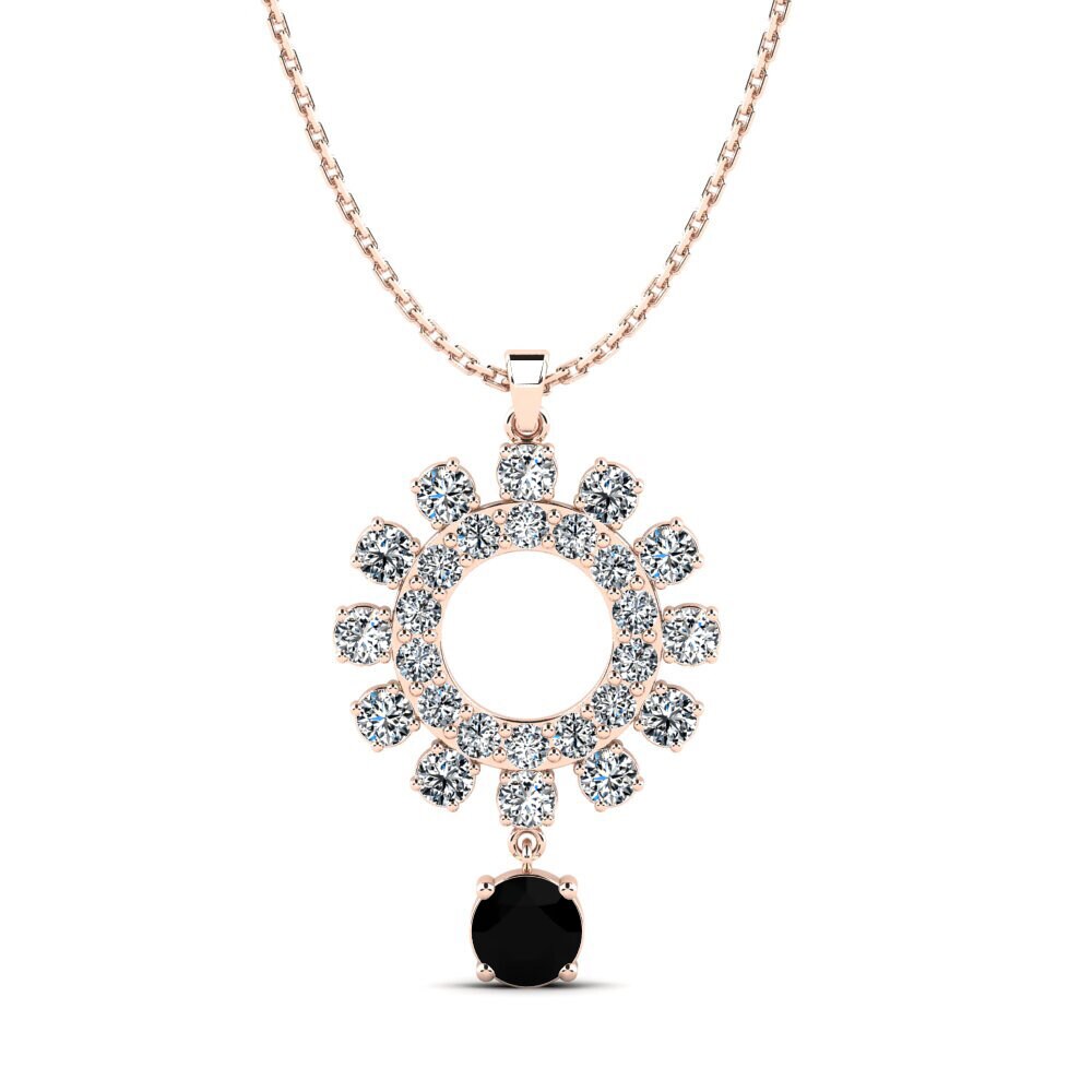 9k Rose Gold Black Onyx Women's Pendant Ahmose