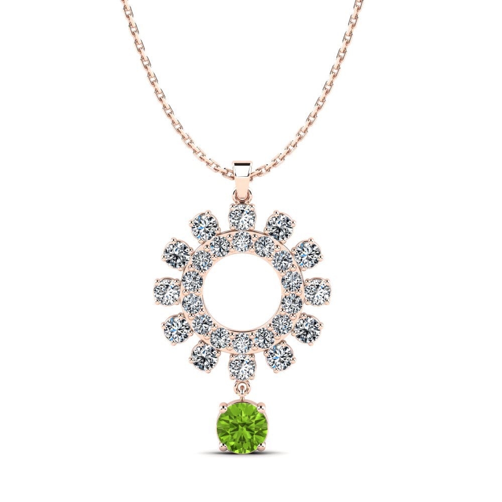 9k Rose Gold Peridot Women's Pendant Ahmose