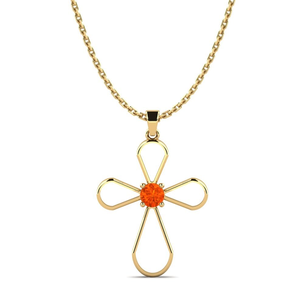 9k Oro Amarillo Ópalo Fuego Colgante de Mujer Beracha