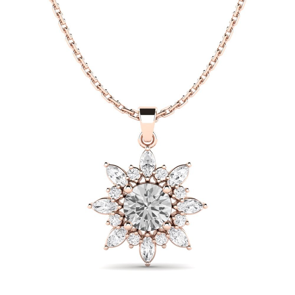 14K Rose Gold White sapphire Pendant Jayson