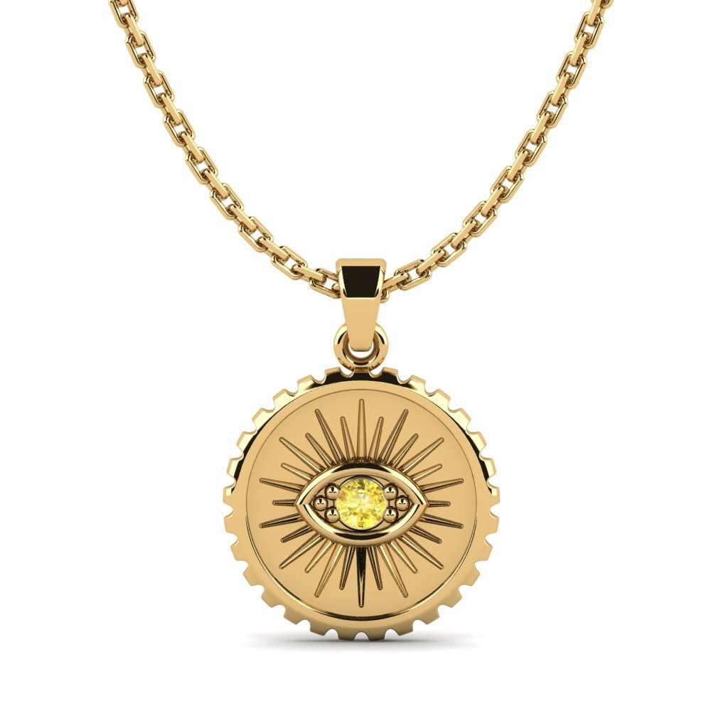 14k Yellow Gold Yellow Sapphire Women's Pendant Plevna