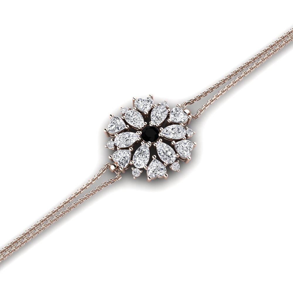 9ct Rose Gold Black Diamond Women's Bracelet Agrafena