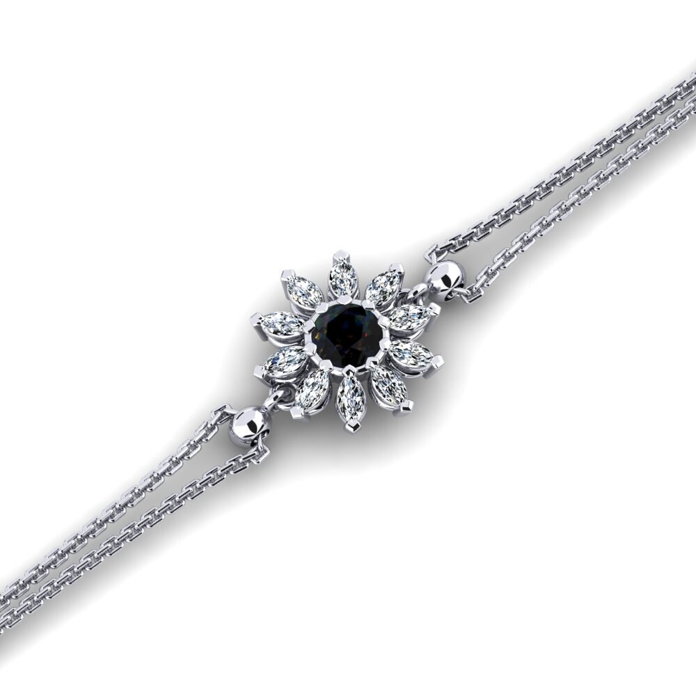White Silver Black Opal Women's Bracelet Gland