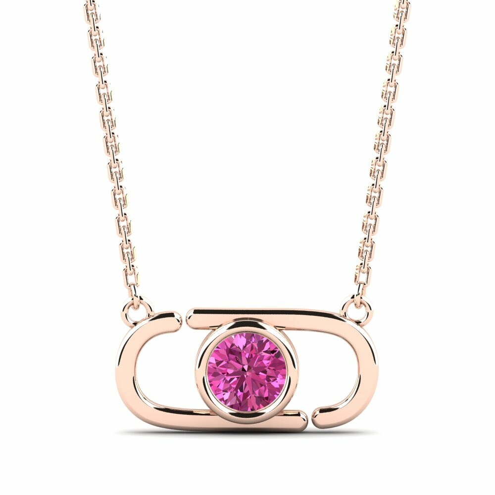 Pink Topaz Women's Necklace Bouteille
