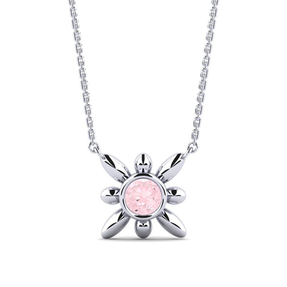 Plata 925 Cuarzo rosa Collar de Mujer Sagittario