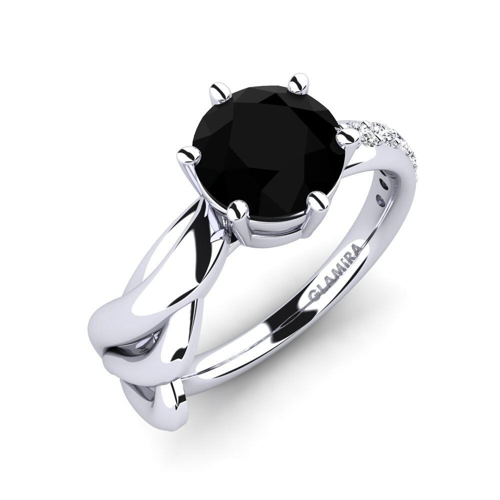 Black Onyx Engagement Ring Alfieri