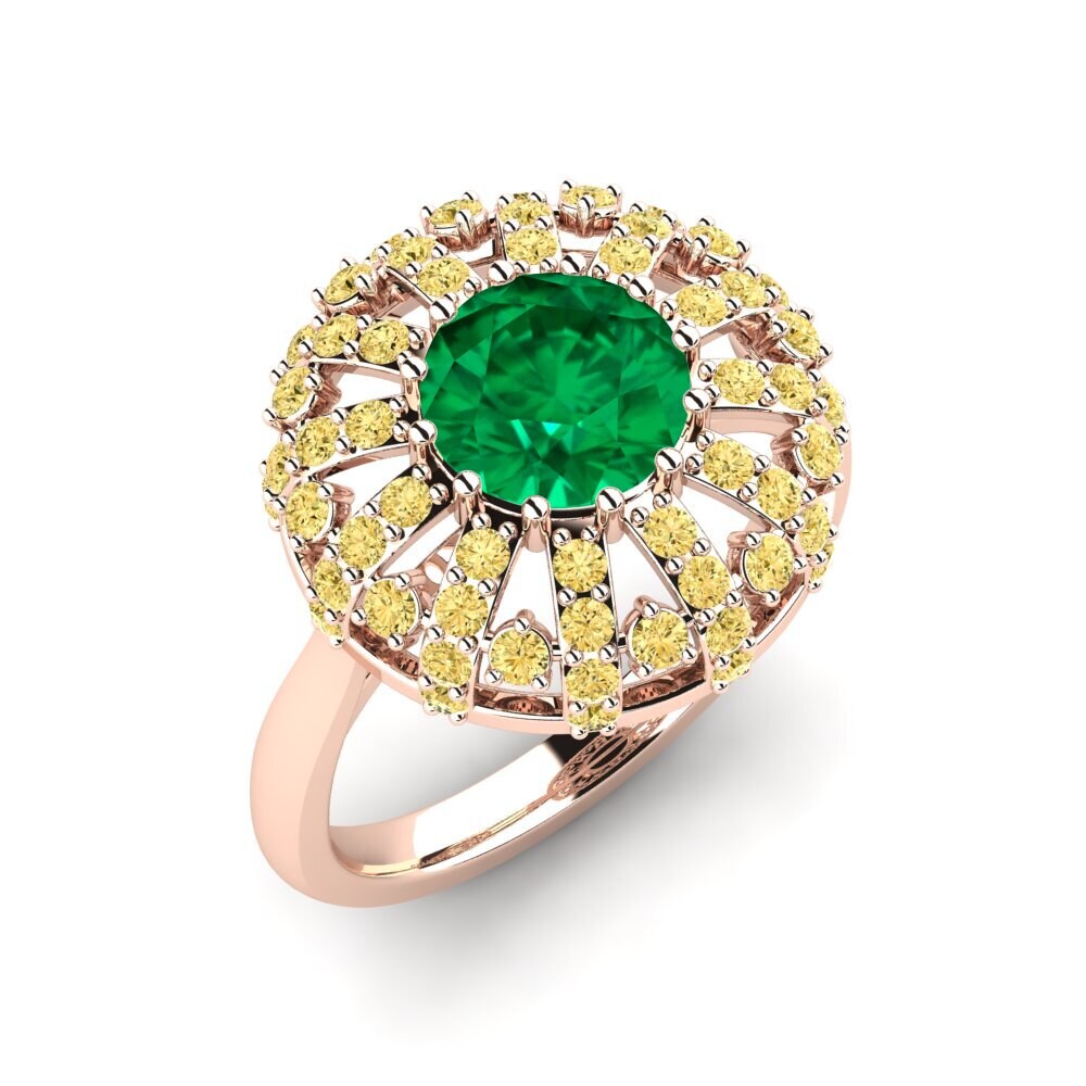 Smaragd (Gemaakt in het laboratorium) Verlovingsring Ballerini