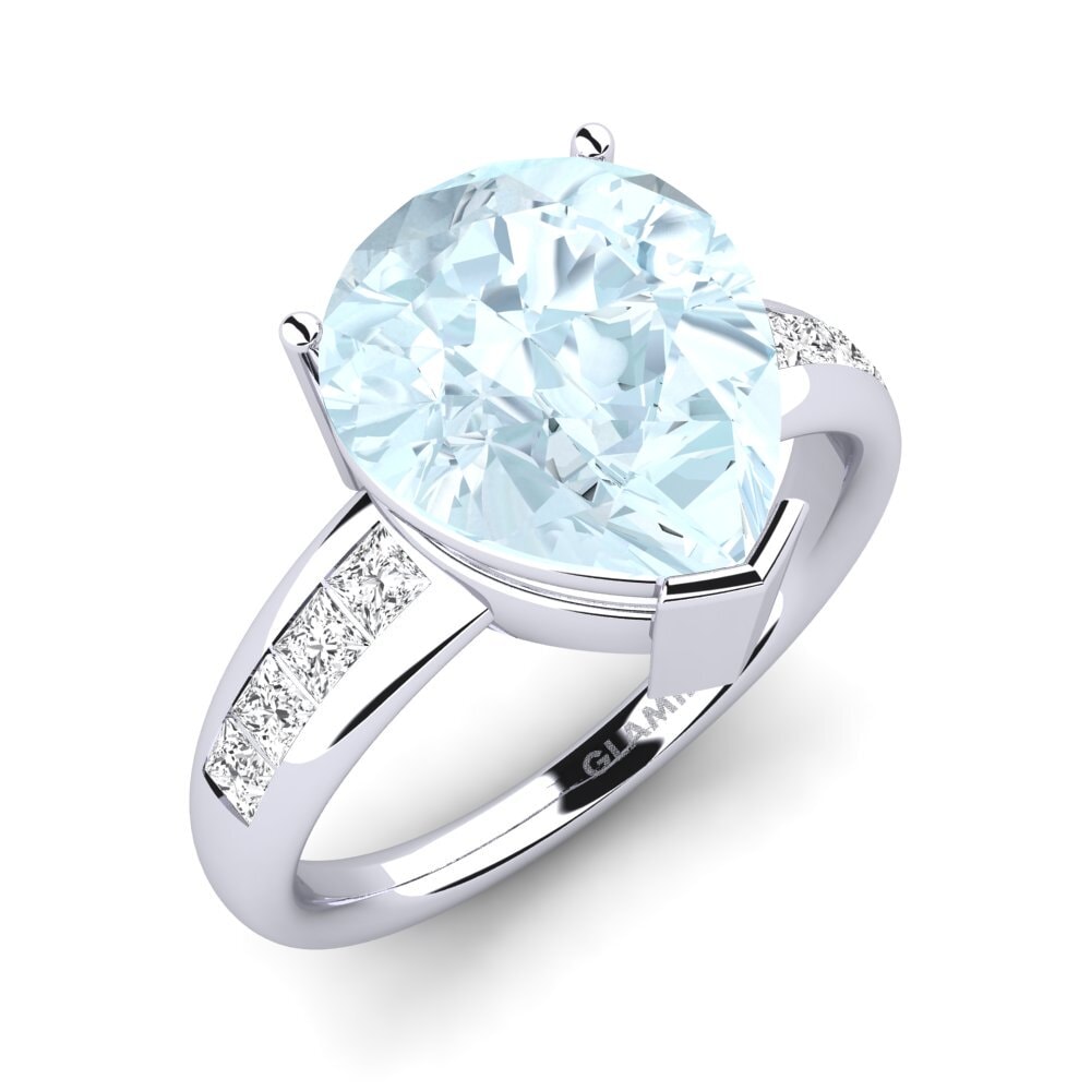 14k White Gold Aquamarine Ring Barinda