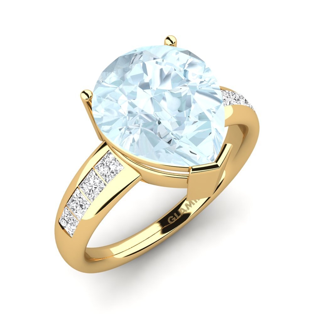 14k Oro Amarillo Anillo Barinda