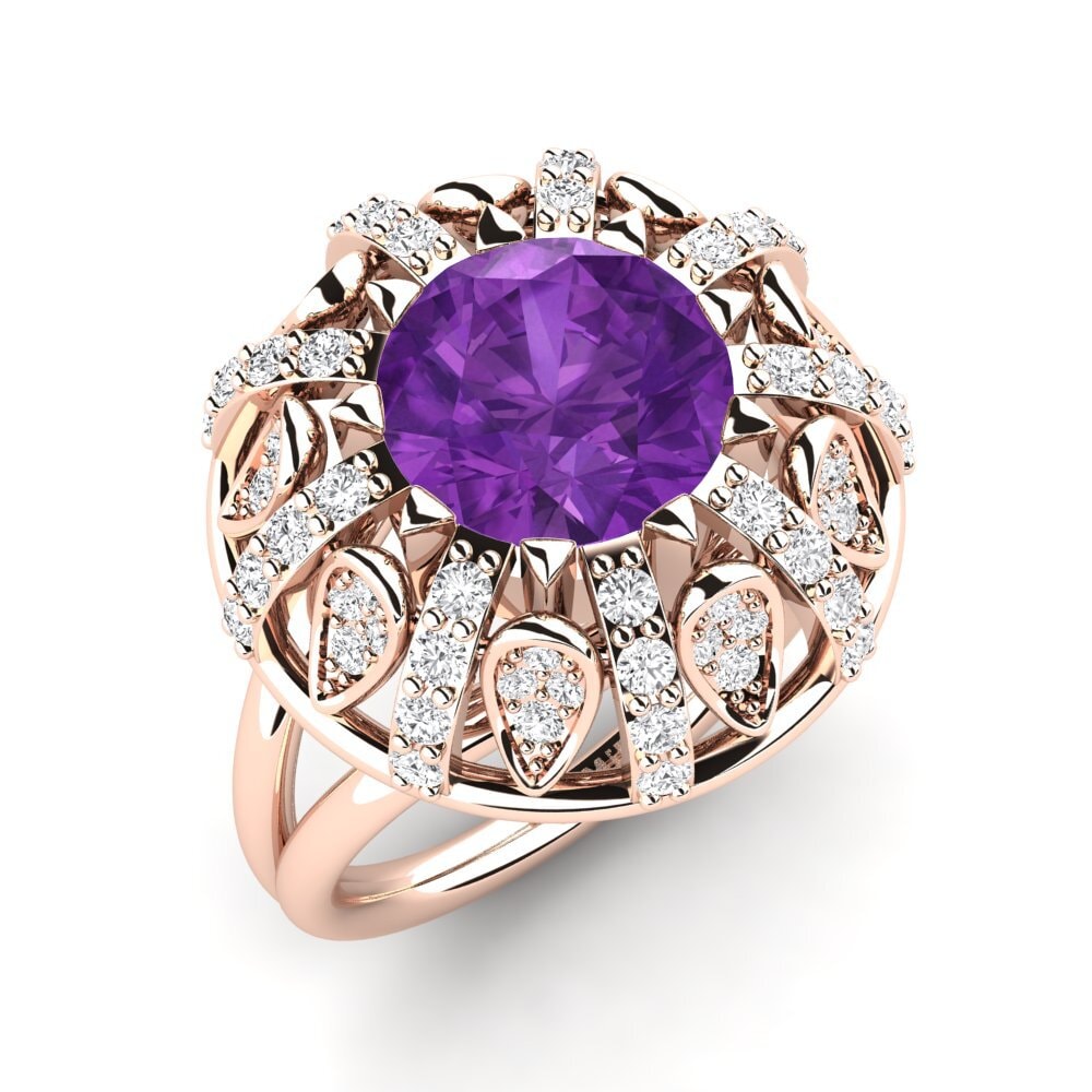 14k Rose Gold Amethyst Engagement Ring Cindie
