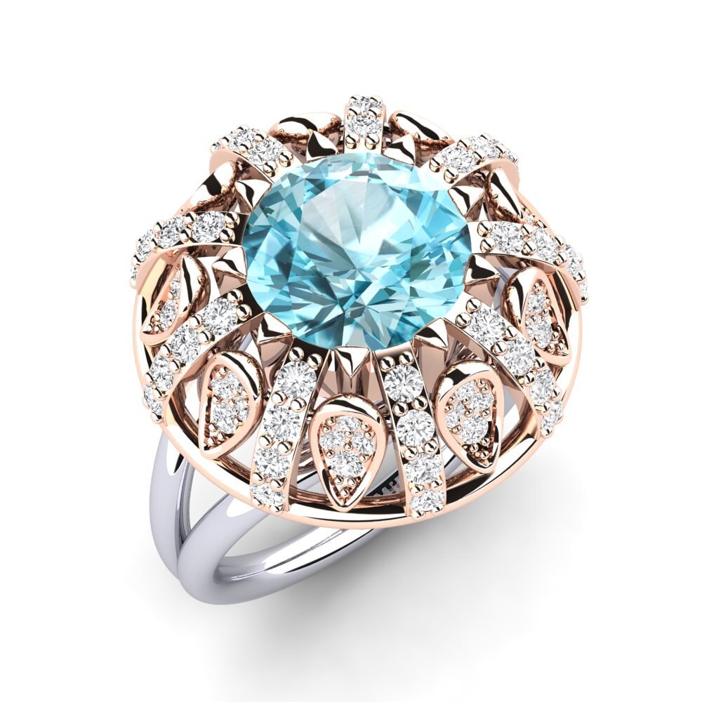 18ct Rose & White Gold Engagement Ring Cindie